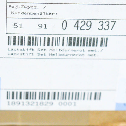 NEW BMW COLOR SYSTEM TOUCH UP PAINT STICK MELBOURNE RED 51910429337 ORIGINAL