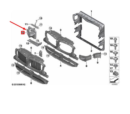NEW BMW X3 G01 RIGHT RADIATOR AIR DUCT 51748066058 ORIGINAL