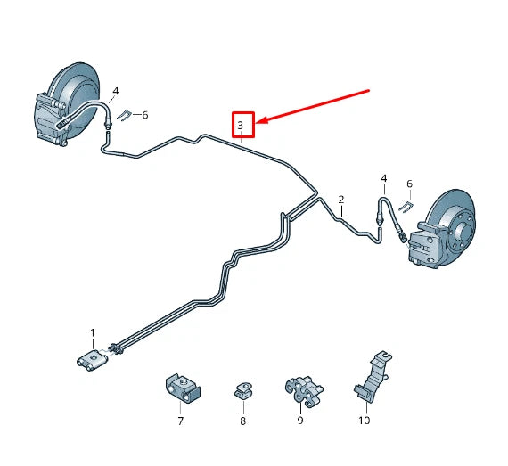 NEW AUDI Q3 8U BRAKE LINE FROM CONNECTING PIECE TO BRAKE HOSE 5N0614742N