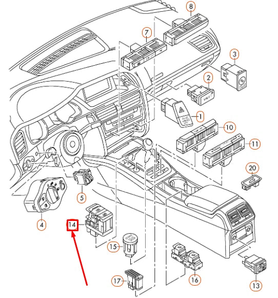 NEW AUDI A4 B8 ELECTROMECHANICAL PARKING BRAKE SWITCH LHD 8K1927225EWEP ORIGINAL