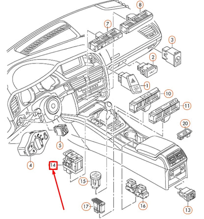 NEW AUDI A4 B8 ELECTROMECHANICAL PARKING BRAKE SWITCH LHD 8K1927225EWEP ORIGINAL
