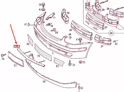 NEW MERCEDES-BENZ SLK R170 FRONT BUMPER ESCUTCHEON A17088000059999 ORIGINAL