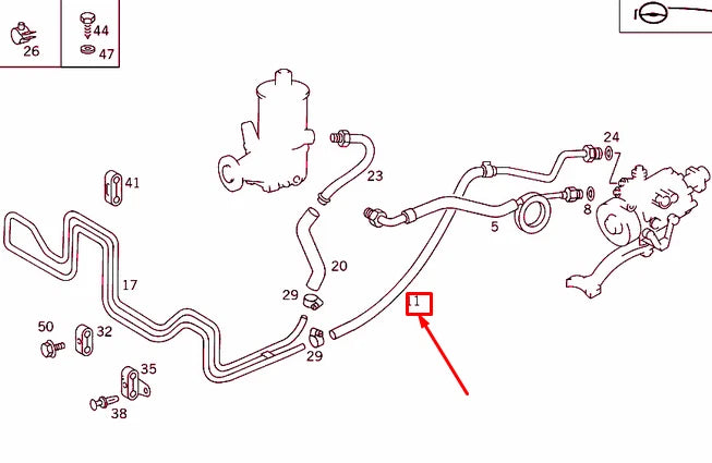 NEW MERCEDES-BENZ S W140 STEERING HOSE A1409974882 GEENUINE ORIGINAL