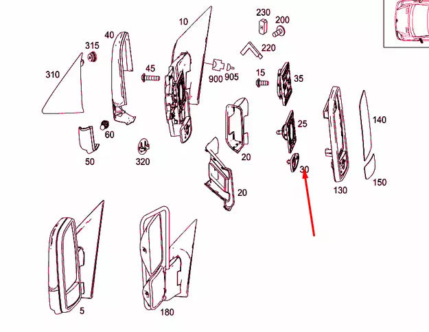 NEW MERCEDES-BENZ SPRINTER 906 FRONT LEFT MIRROR ADJUSTMENT A0008100686