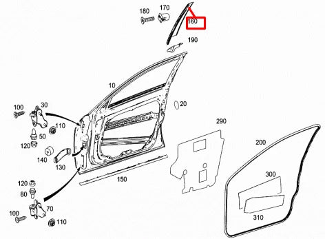 NEW MB E W212 FRONT DOOR LEFT B PILLAR TRIM A2126900187