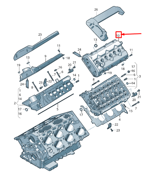 new audi a8 4h engine cylinder head cover 07p103470k original