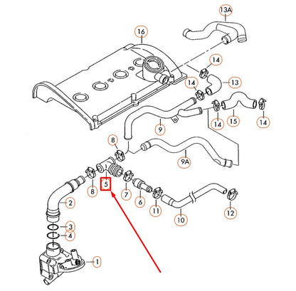 NEW AUDI A3 8L PCV HOSE CONNECTOR 3 WAY T SHAPE 06A103247 ORIGINAL