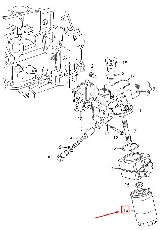new volkswagen golf mk6 oil filter 06a115561b original