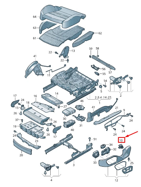 NEW AUDI E-TRON GEN FRONT INNER SEAT TRIM RETAINER 4K0882651