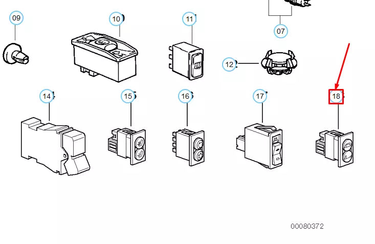 NEW BMW Z3 E36 ELECTRIC FOLDING TOP SWITCH 61312496302 2496302 ORIGINAL
