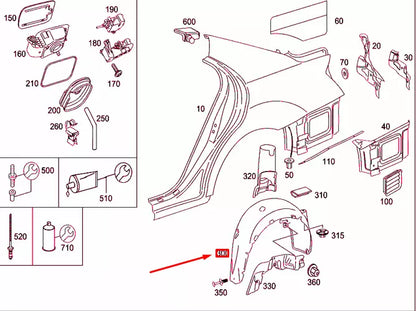 NEW MERCEDES-BENZ S W221 REAR RIGHT WHEEL ARCH COVER A2216901930 ORIGINAL