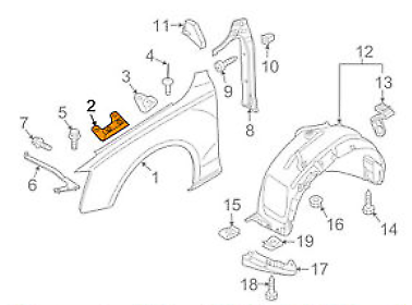 NEW AUDI Q5 8R FRONT LEFT WING FENDER BRACKET 8R0821467A ORIGINAL
