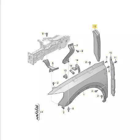 NEW AUDI Q3 F3 SPORTBACK FRONT RIGHT FENDER WING INSULATION 83A864236