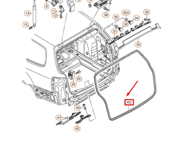 NEW VOLKSWAGEN PASSAT VARIANT B6 REAR LID SEAL 3C9827705 ORIGINAL