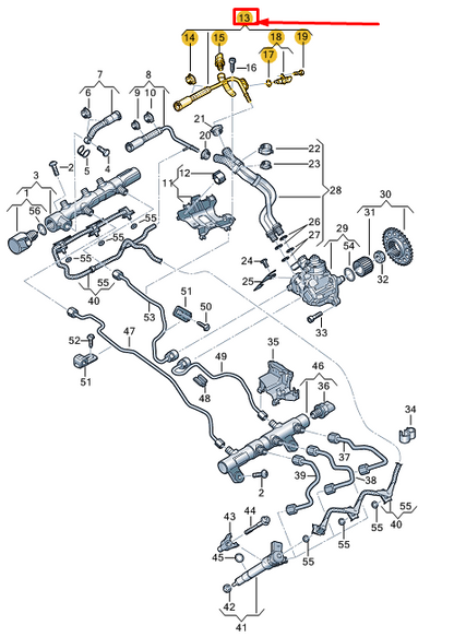 new audi a8 d5 fuel feed line 059130299cl original