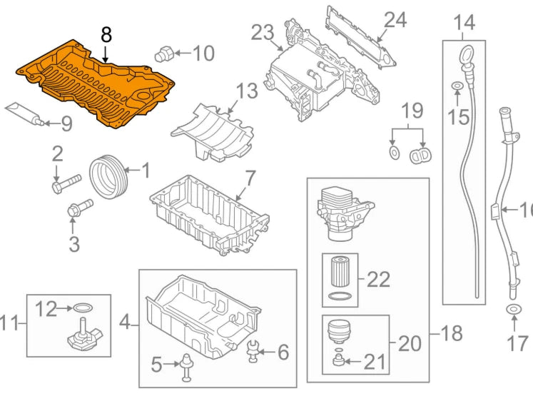 NEW AUDI A3 8V ENGINE OIL PAN LOWER PART 04L103602A ORIGINAL