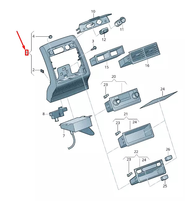 NEW VW TOUAREG 7P MK2 REAR CENTER CONSOLE TRIM 7P6864299A4A1