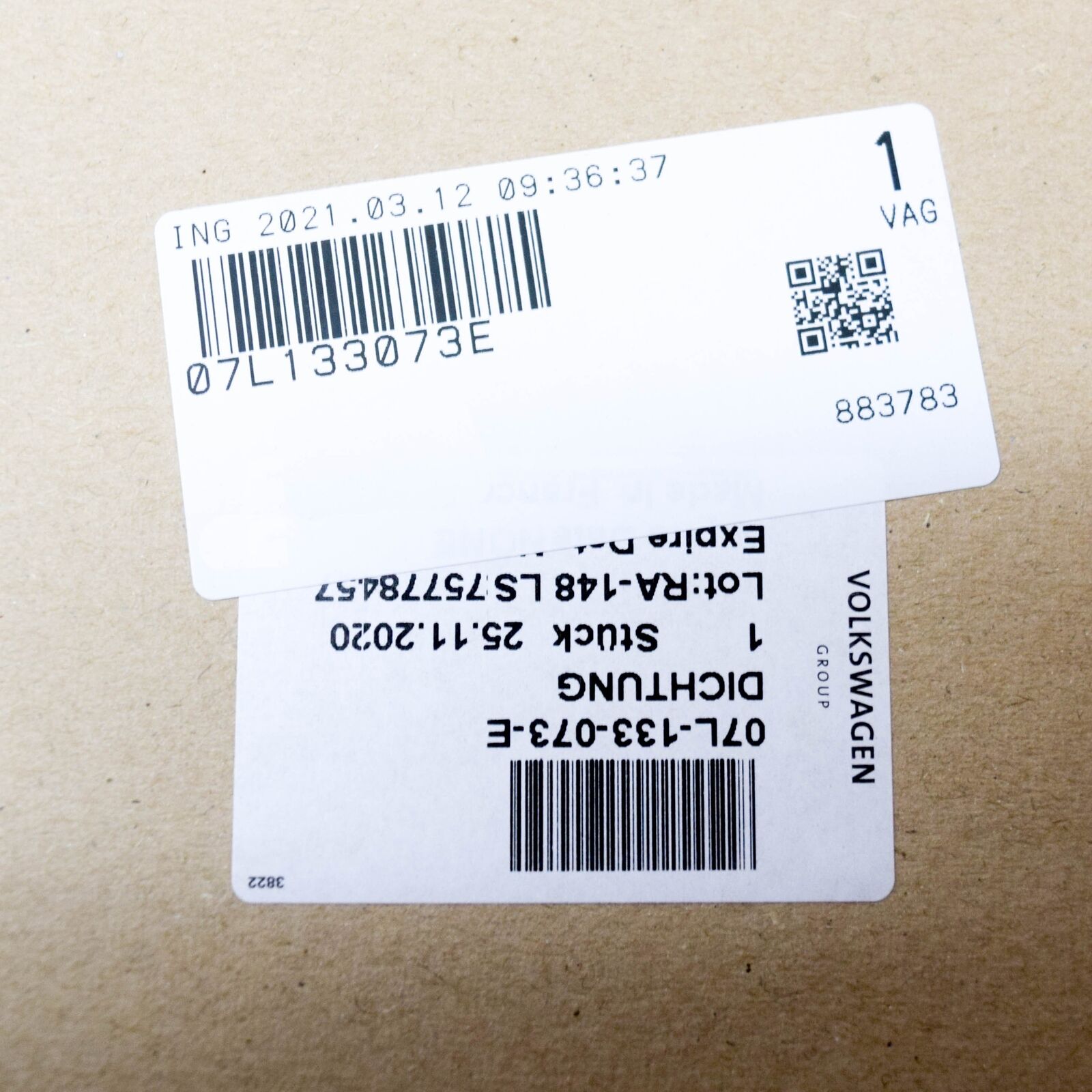 NEW AUDI A6 C6 LEFT INTAKE MANIFOLD GASKET SEAL 07L133073E ORIGINAL