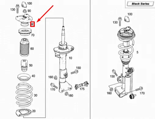 NEW MERCEDES-BENZ C W204 AMG FRONT SPRING STRUT MOUNT A2043201373
