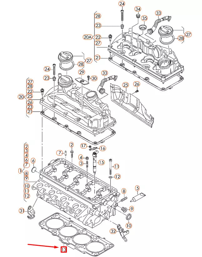 NEW AUDI A3 8P CYLINDER HEAD GASKET 03L103383AR ORIGINAL