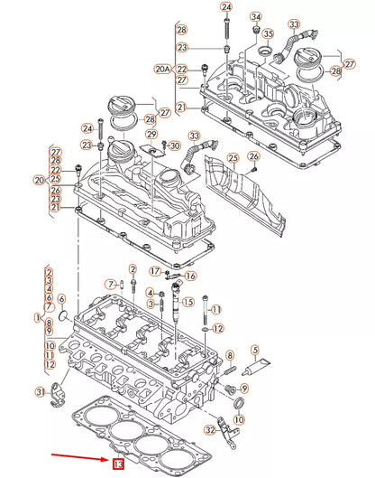 NEW AUDI A3 8P CYLINDER HEAD GASKET 03L103383AR ORIGINAL