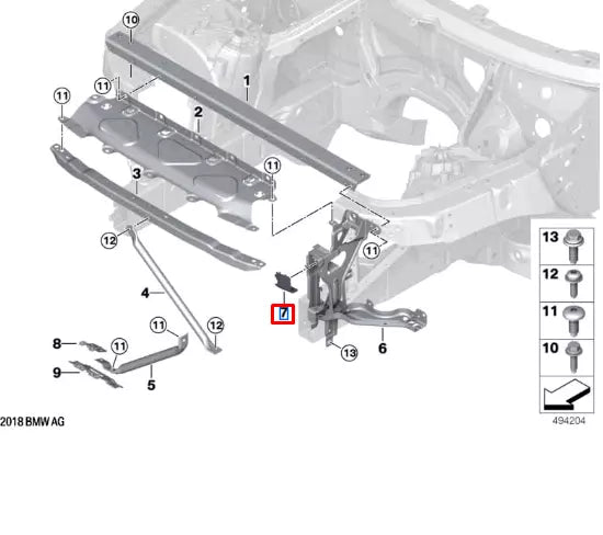 NEW BMW X5 G05 FRONT LEFT RADIATOR SUPPORT SIDE PANEL 51647421727