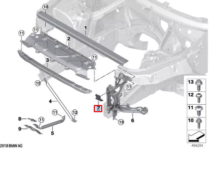 NEW BMW X5 G05 FRONT LEFT RADIATOR SUPPORT SIDE PANEL 51647421727