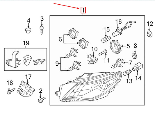 NEW VW PASSAT CC 35 FRONT LEFT HEADLIGHT 3C8941005F ORIGINAL