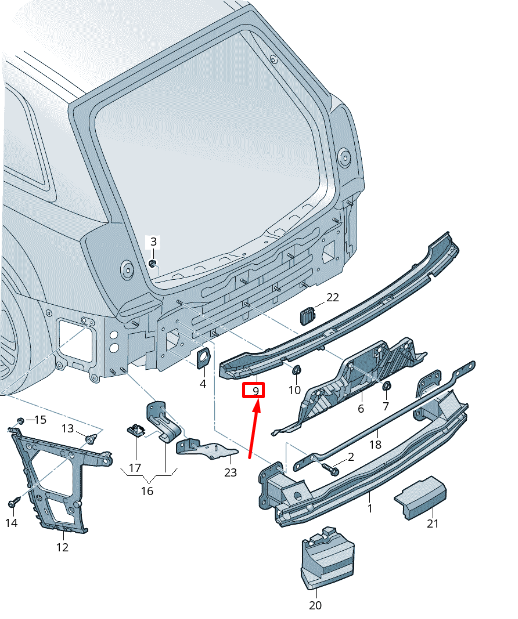new audi q7 4m rear bumper center guide bracket 4m0807458a original