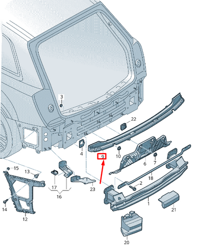 new audi q7 4m rear bumper center guide bracket 4m0807458a original