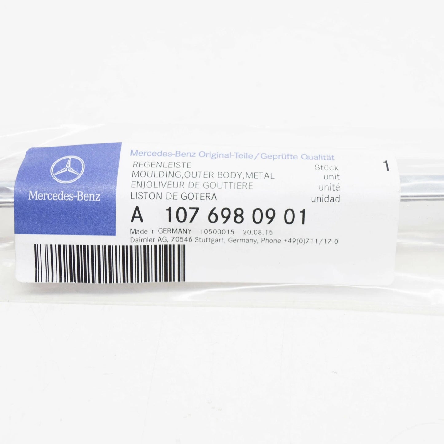NEW MERCEDES-BENZ SL R107 WINDSCREEN LEFT DRIP MOULDING A1076980901 ORIGINAL