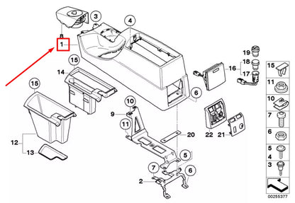 NEW BMW X3 E83 LOWER CENTER CONSOLE ARMREST 51163404787 3404787 ORIGINAL