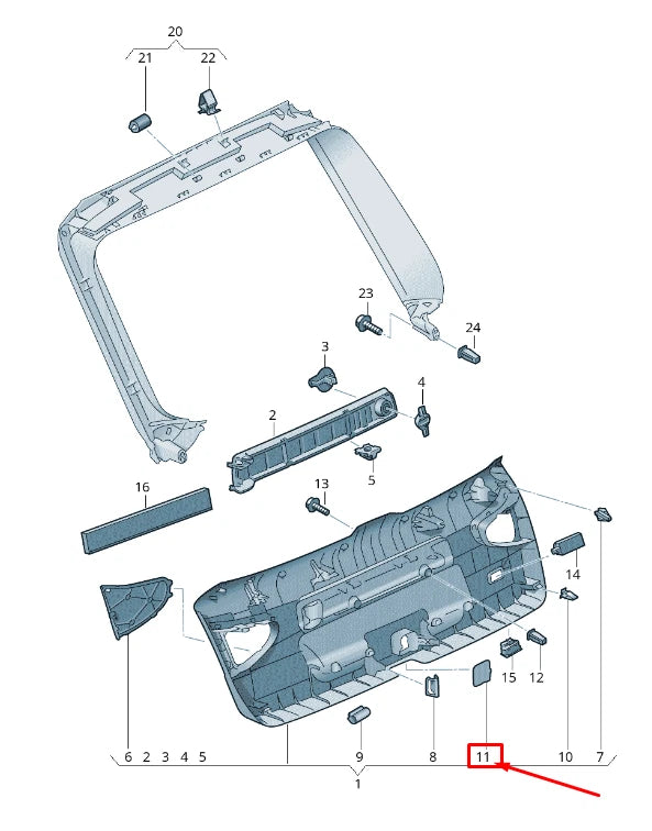 NEW AUDI A5 F5 LOWER LIFGATE TRIM PANEL COVER 8W98677474PK 8W9867747 4PK
