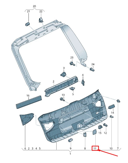 NEW AUDI A5 F5 LOWER LIFGATE TRIM PANEL COVER 8W98677474PK 8W9867747 4PK