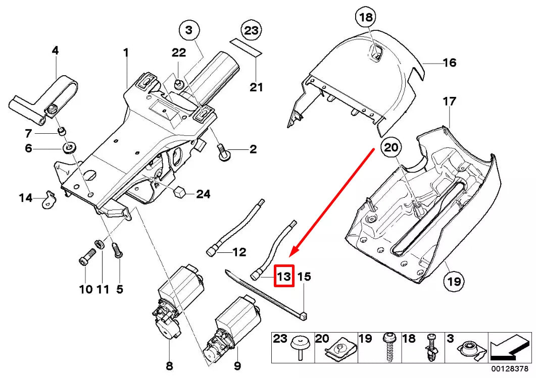 NEW BMW X5 E53 SHAFT LONGITUDINAL ADJUSTING 1159013 32311159013 ORIGINAL