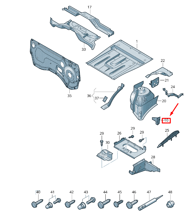 NEW VW TRANSPORTER T6 FRONT RIGHT STRUT DOME COVER REINFORCEM. 7H0802486
