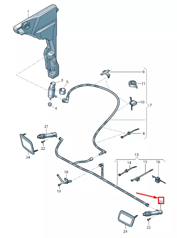 NEW AUDI A8 4N RIGHT SIDE HEADLIGHT WASHER 4N0955102C