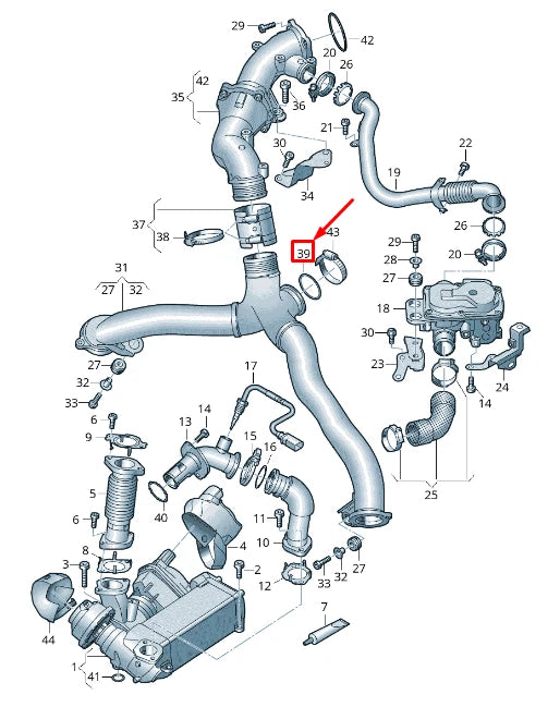 NEW AUDI A8 4N ENGINE PRESSURE PIPE SEAL 057145113E