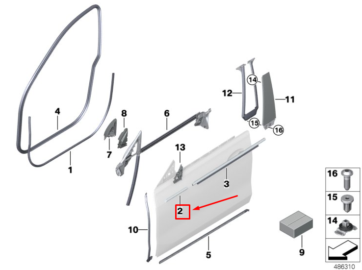 new bmw 6 gran turismo g32 front right door channel cover 51337415682 original