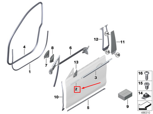 new bmw 6 gran turismo g32 front right door channel cover 51337415682 original
