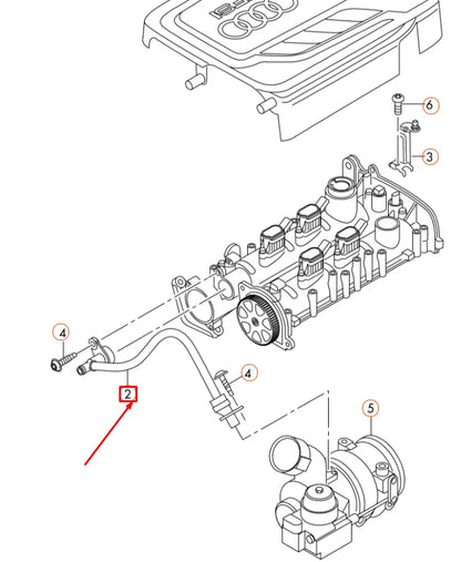 NEW VOLKSWANGEN JETTA A6 MK6 VENT HOSE 04E103474H ORIGINAL