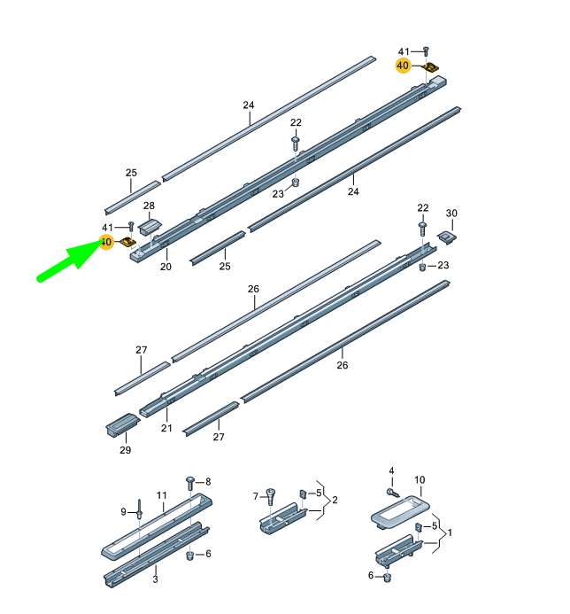 NEW VW TRANSPORTER T6 SEAT GUIDE RAIL LASHING EYE 7H5802994AUH8 ORIGINAL