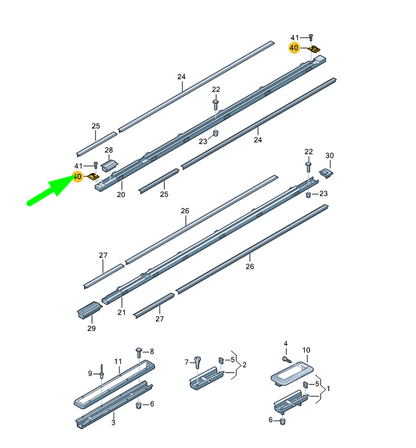 NEW VW TRANSPORTER T6 SEAT GUIDE RAIL LASHING EYE 7H5802994AUH8 ORIGINAL