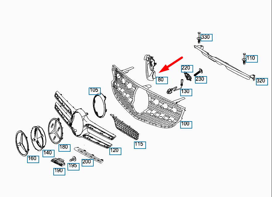 NEW MERCEDES-BENZ GLC COUPE C253 RIGHT AIR DEFLECTOR A2538870200 ORIGINAL