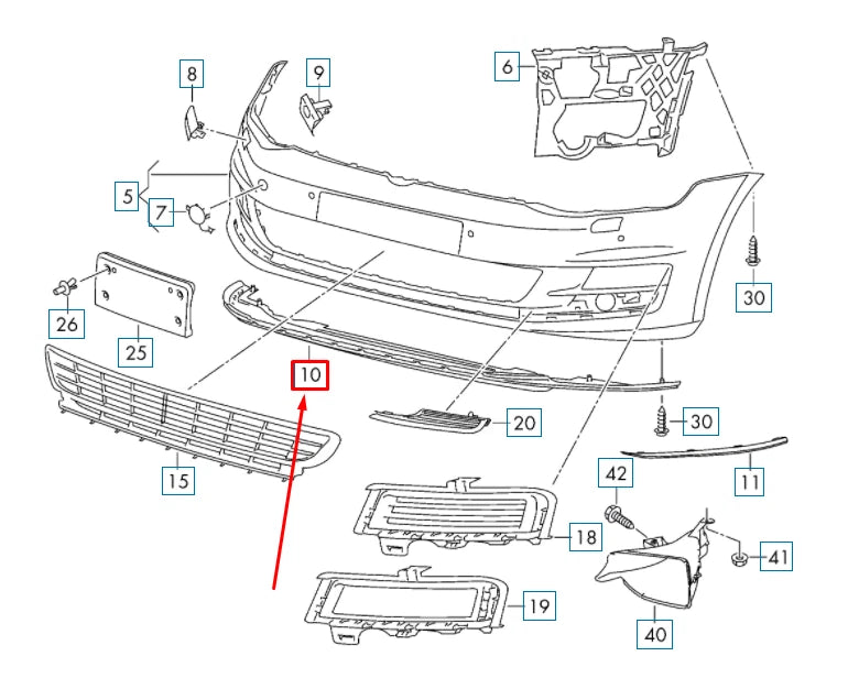 NEW VOLKSWAGEN GOLF MK7 FRONT BUMPER SPOILER 5G0805901041 ORIGINAL