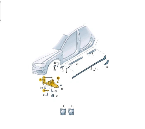 NEW AUDI A6 C8 AVANT FRONT LEFT WHEEL ARCH SPOILER 4K0853887E