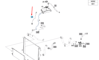 NEW MERCEDES-BENZ BW247 EXPANSION RESERVOIR BLEED LINE A2475011400 ORIGINAL