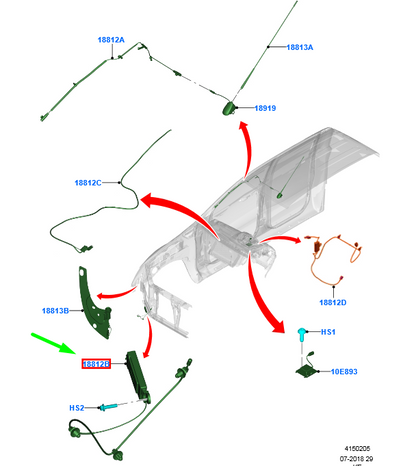 new ford ranger t6 mk1 aerial extension isolator cable assy 1884914 original