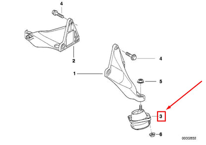 NEW BMW 5 E39 RIGHT ENGINE MOUNT 1092896 22111092896 ORIGINAL