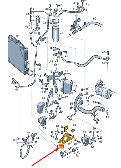 new audi e-tron gt shut-off valve bracket 9j1816575a original